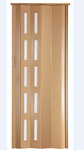 Falttür buche mit Fenster Höhe 202cm Einbaubreite bis 94cm Doppelwandprofil Neu